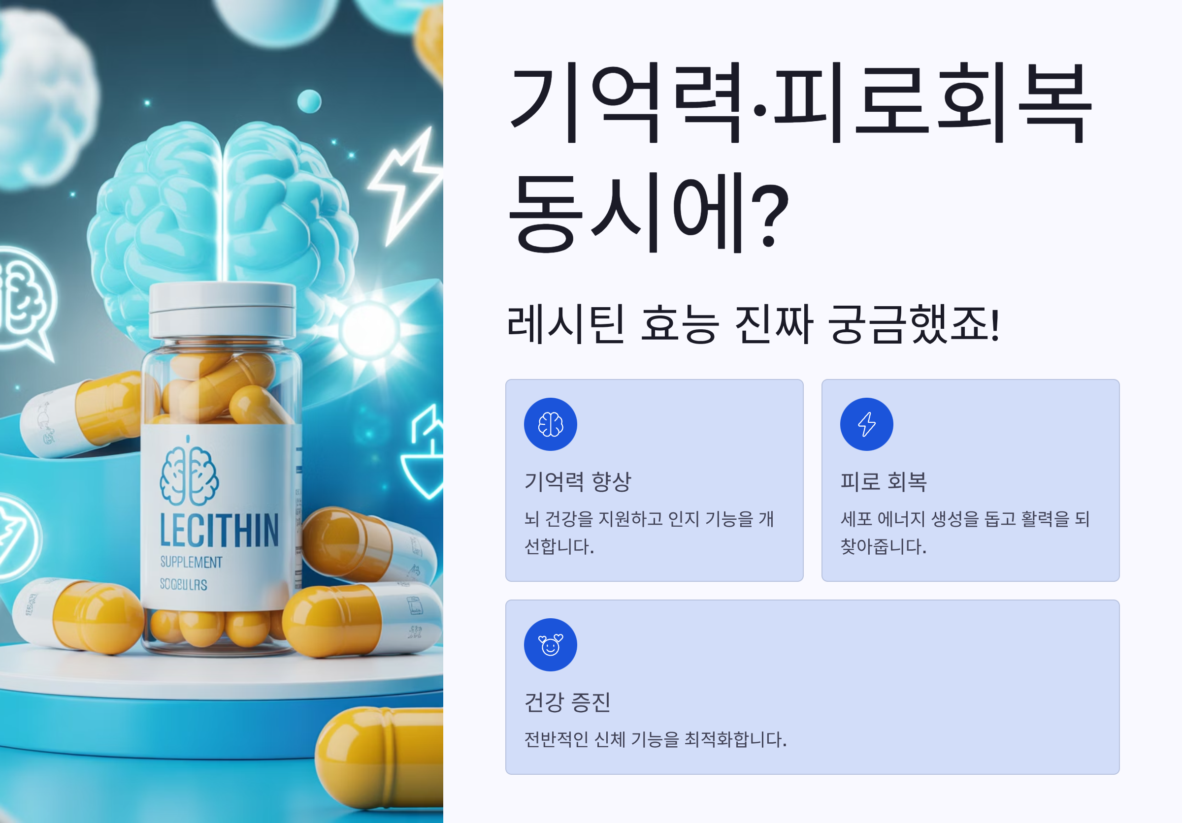 기억력&middot;피로회복 동시에? 레시틴효능 진짜 궁금했죠!