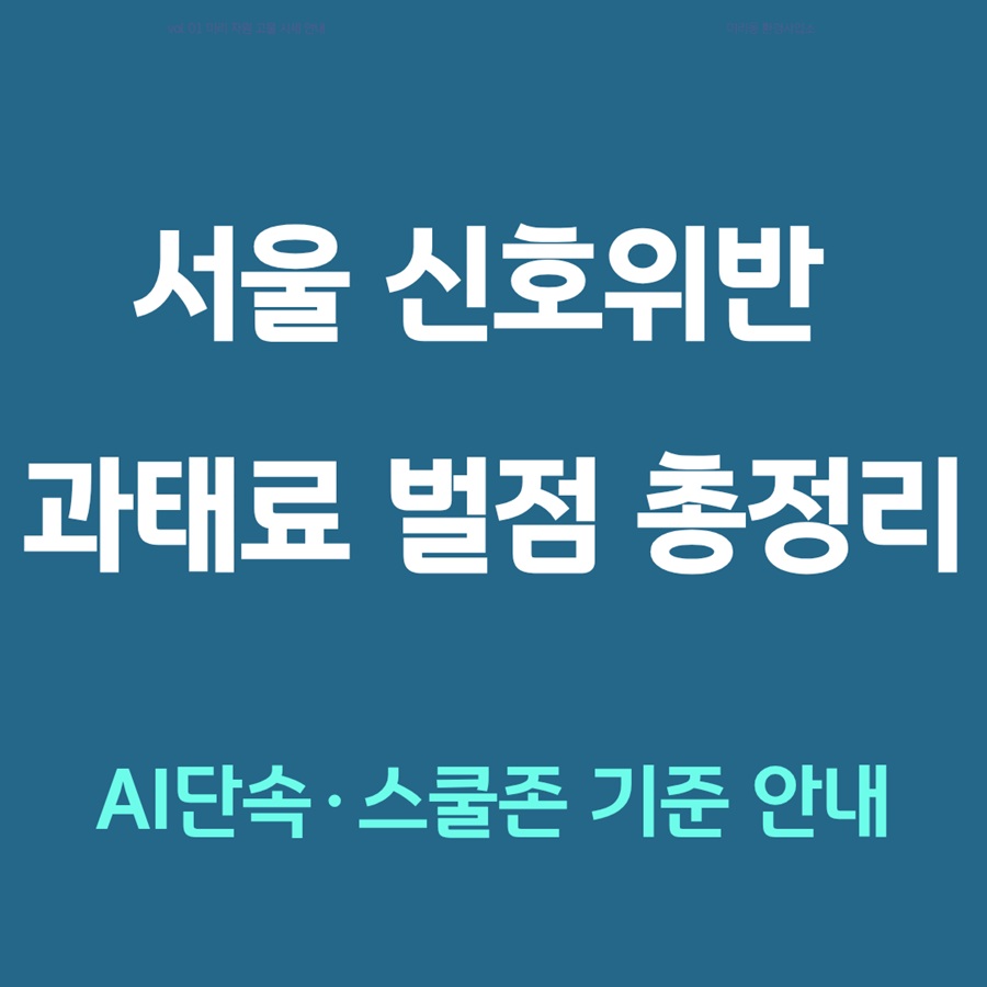 서울 신호위반 과태료 벌점 총정리｜AI단속&middot;스쿨존 기준