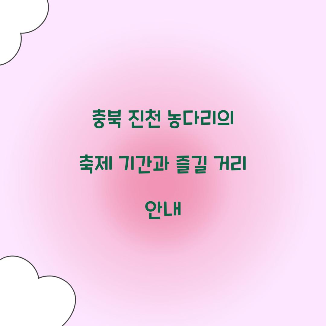 진천 축제 농다리