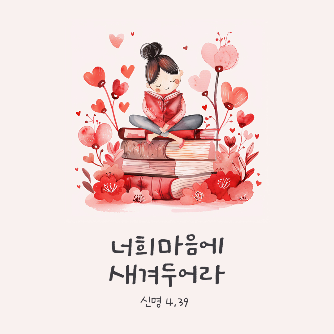 너희 마음에 새겨 두어라. (신명 4,39) by 피어나네 성경 말씀 카드 성경구절 이미지