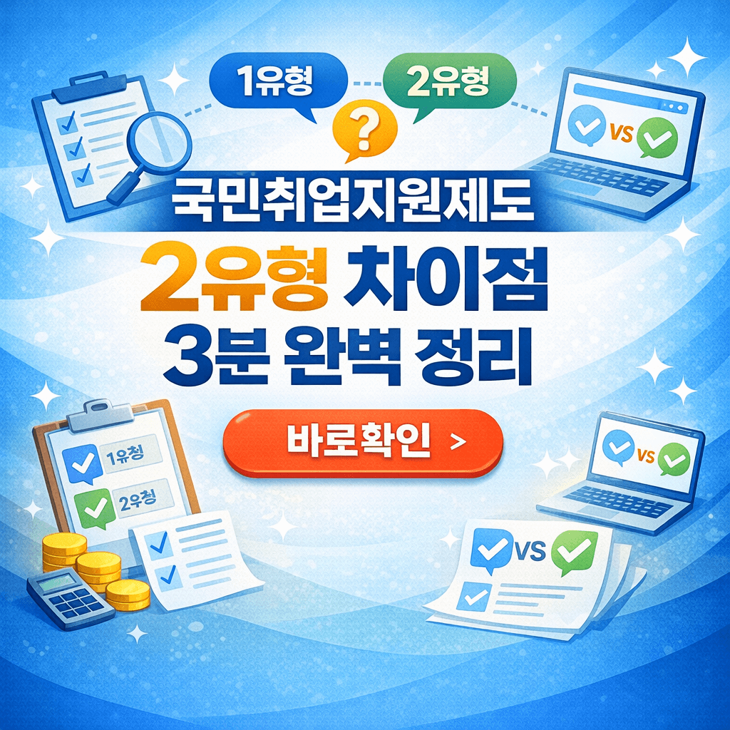 국민취업지원제도 2유형 차이점 3분 완벽 정리