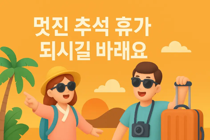 여행-추석-연휴-인사말-여행-남녀