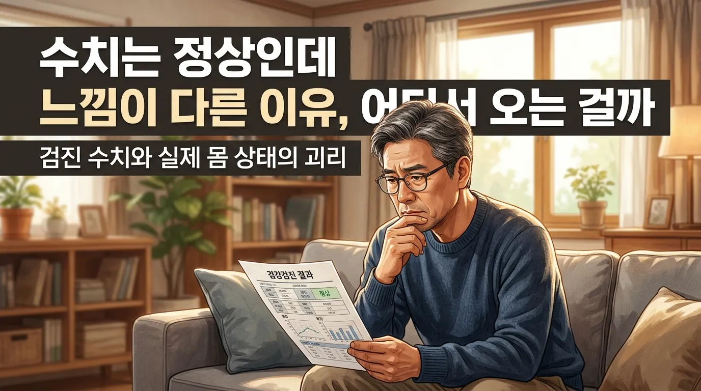 건강검진 결과지를 보며 생각에 잠긴 중년 남성