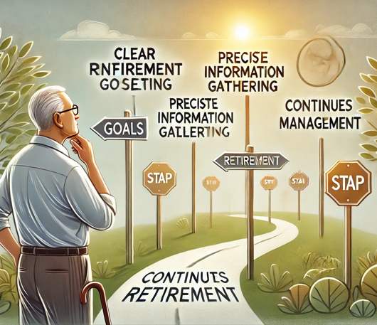 노인이 은퇴 설계의 길을 고민하는 모습