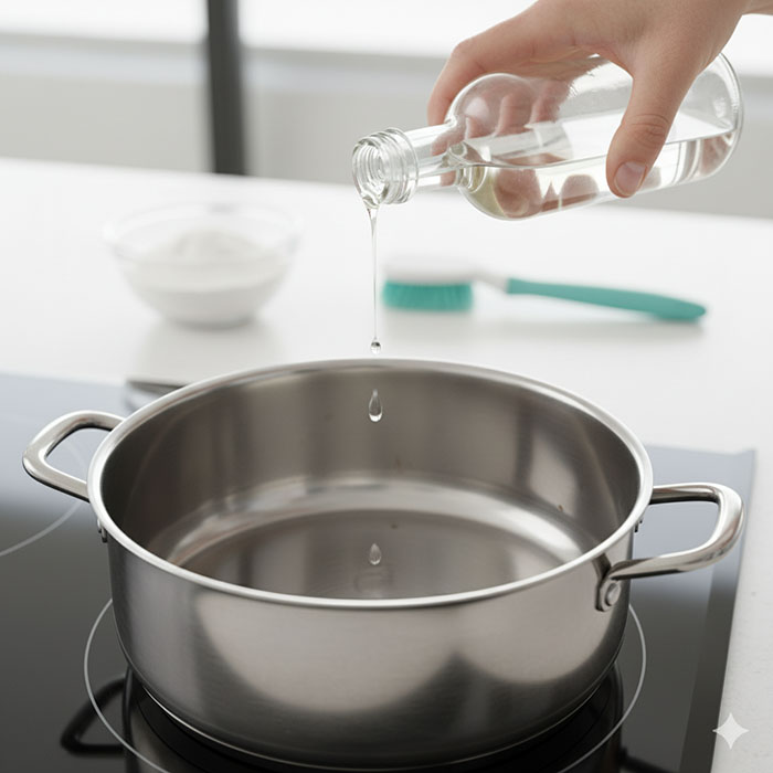 스테인레스 냄비 얼룩지우기 식초 몇방울 떨어뜨리기