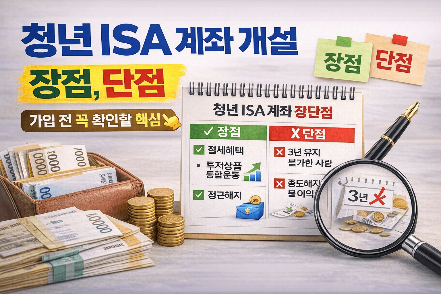 청년 ISA 계좌 개설 장점, 단점
