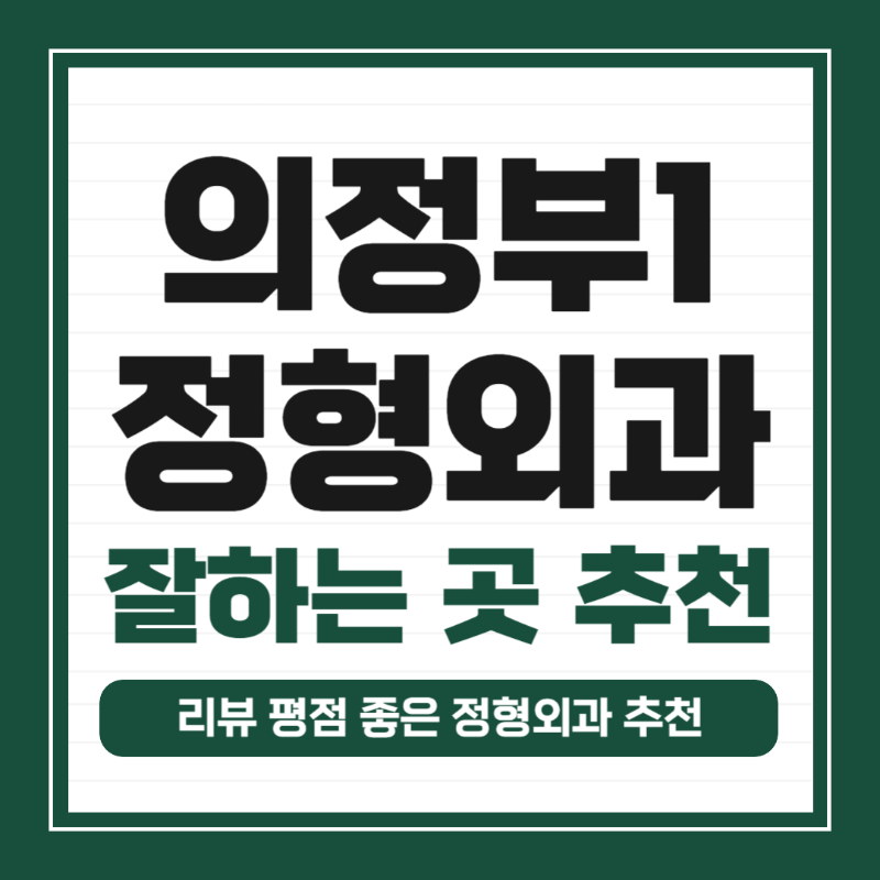 의정부 의정부1동 정형외과 유명하고 잘하는 곳 추천 TOP 5