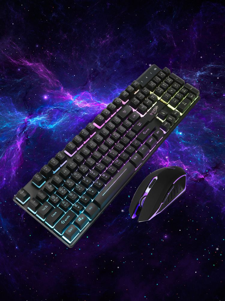 G-Clicker Super Hero GMK-220 게이밍 유선 키보드 & 마우스 세트