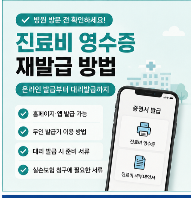 진료비 영수증 재발급 방법, 병원에 다시 방문해야 할까?