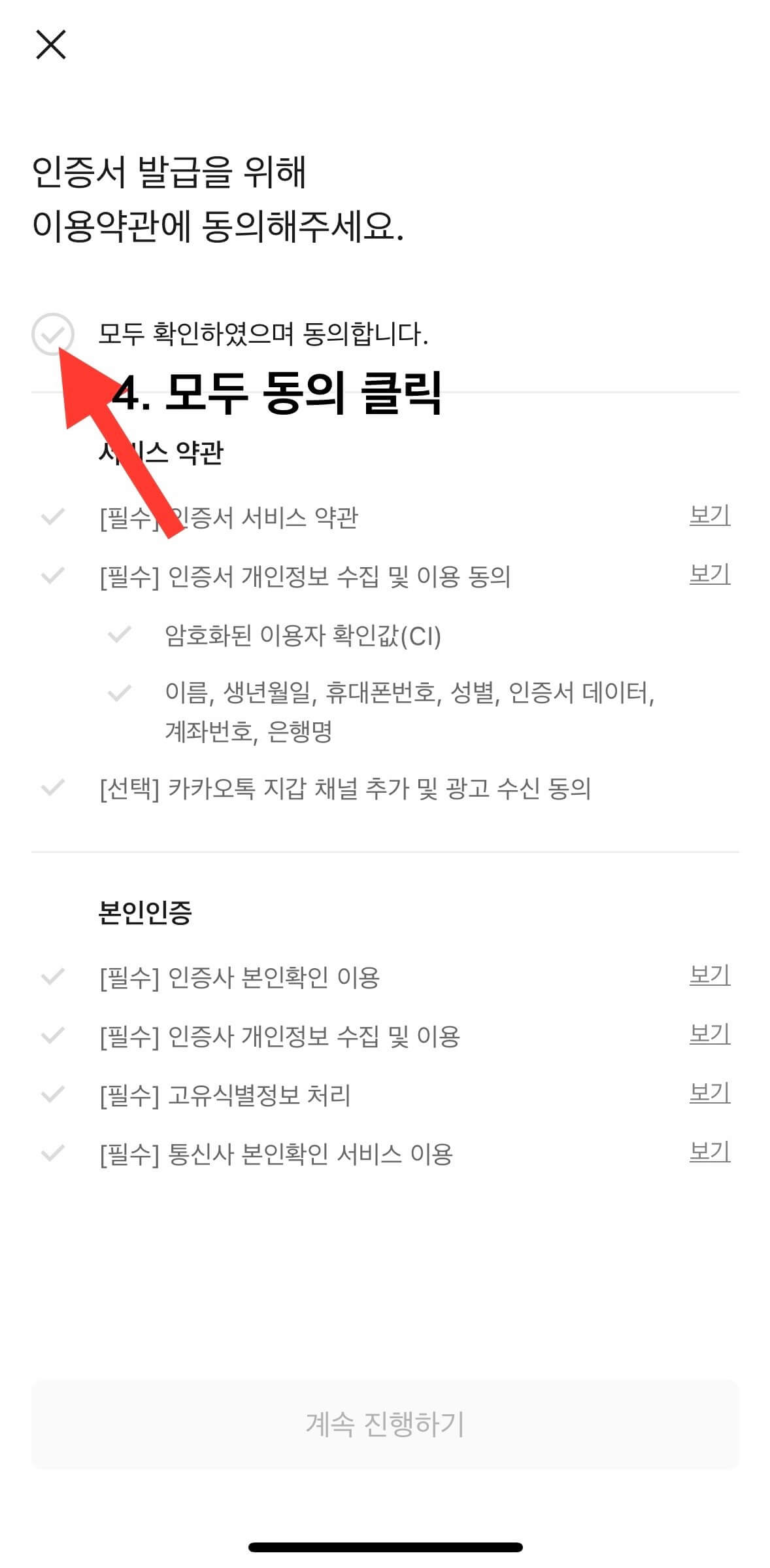 모바일 신분증 발급받는 방법 - 카카오톡