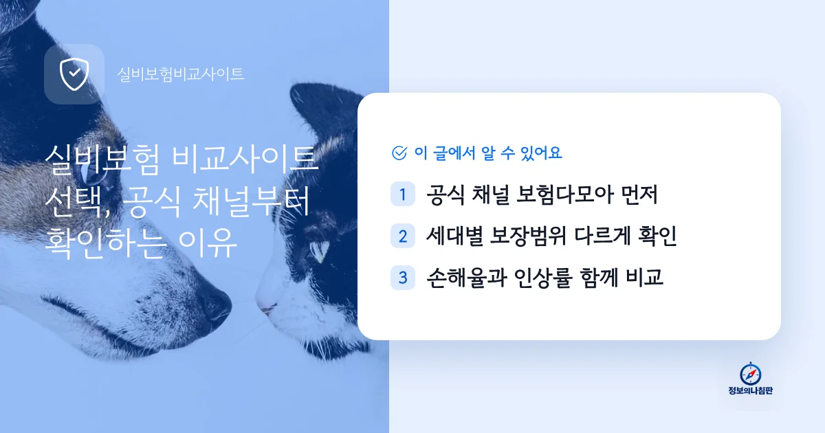 실비보험 비교사이트 선택, 공식 채널부터 확인하는 이유