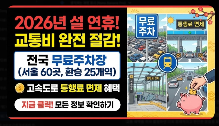 [귀성길] 주요 거점 무료주차장(2026년, 설 연휴, 서울시)(+ 환승주차장)