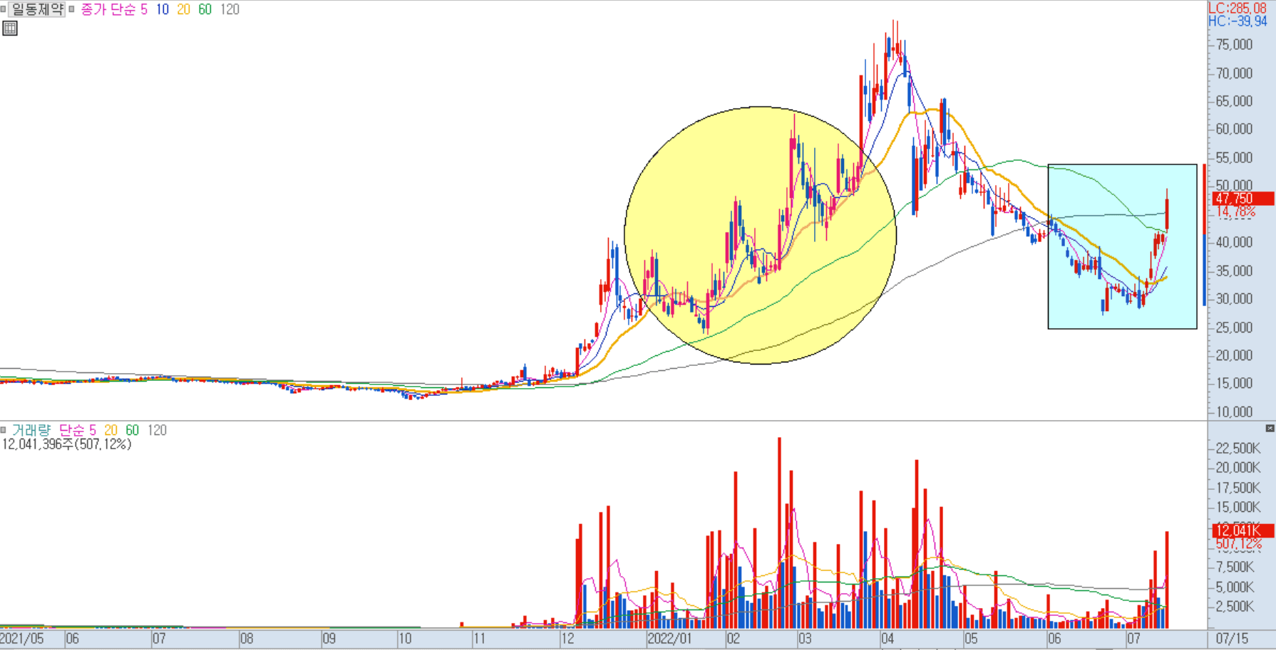 일동제약 일봉 차트