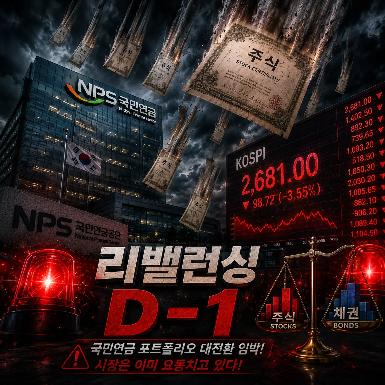 국민연금 리밸런싱 74조 매도폭탄 코스피 9000 D-1 7월1일 재개 2026
