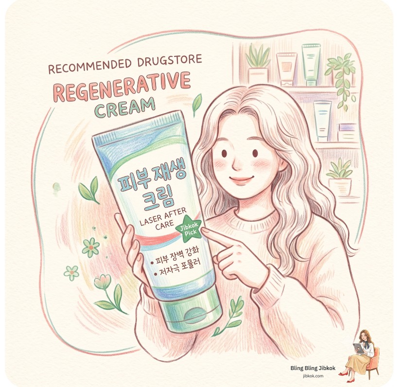 레이저 후 뒤집어진 피부 약국 재생크림 추천 (post laser skin recovery cream)