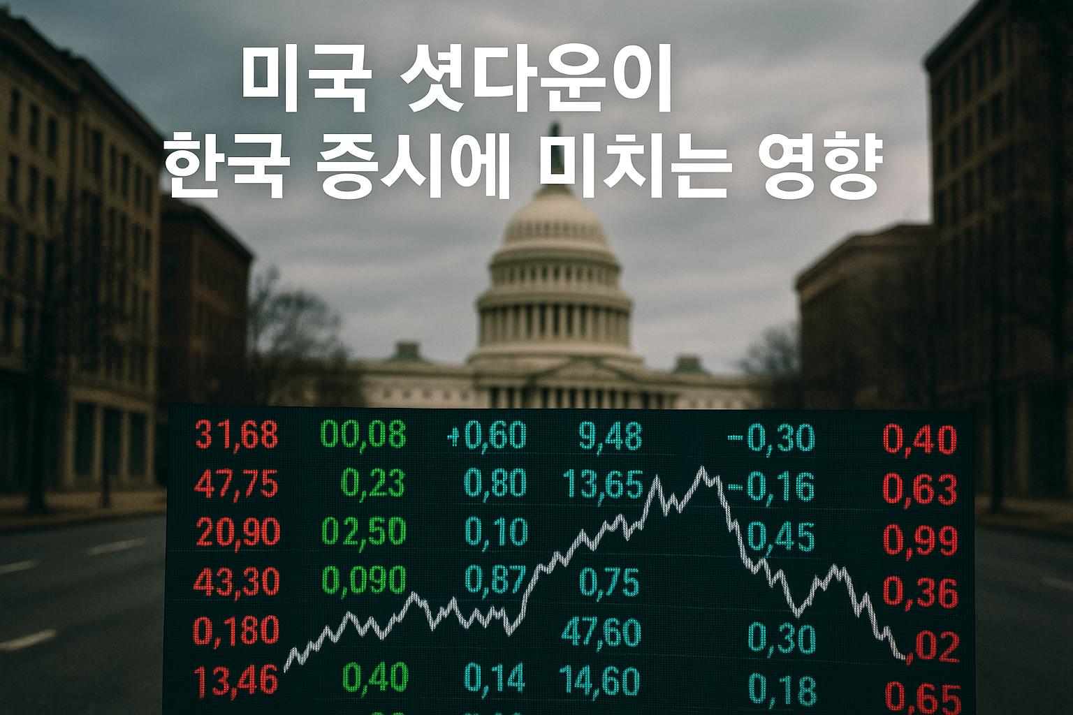 미국 셧다운이 한국 증시에 미치는 영향 관련 이미지