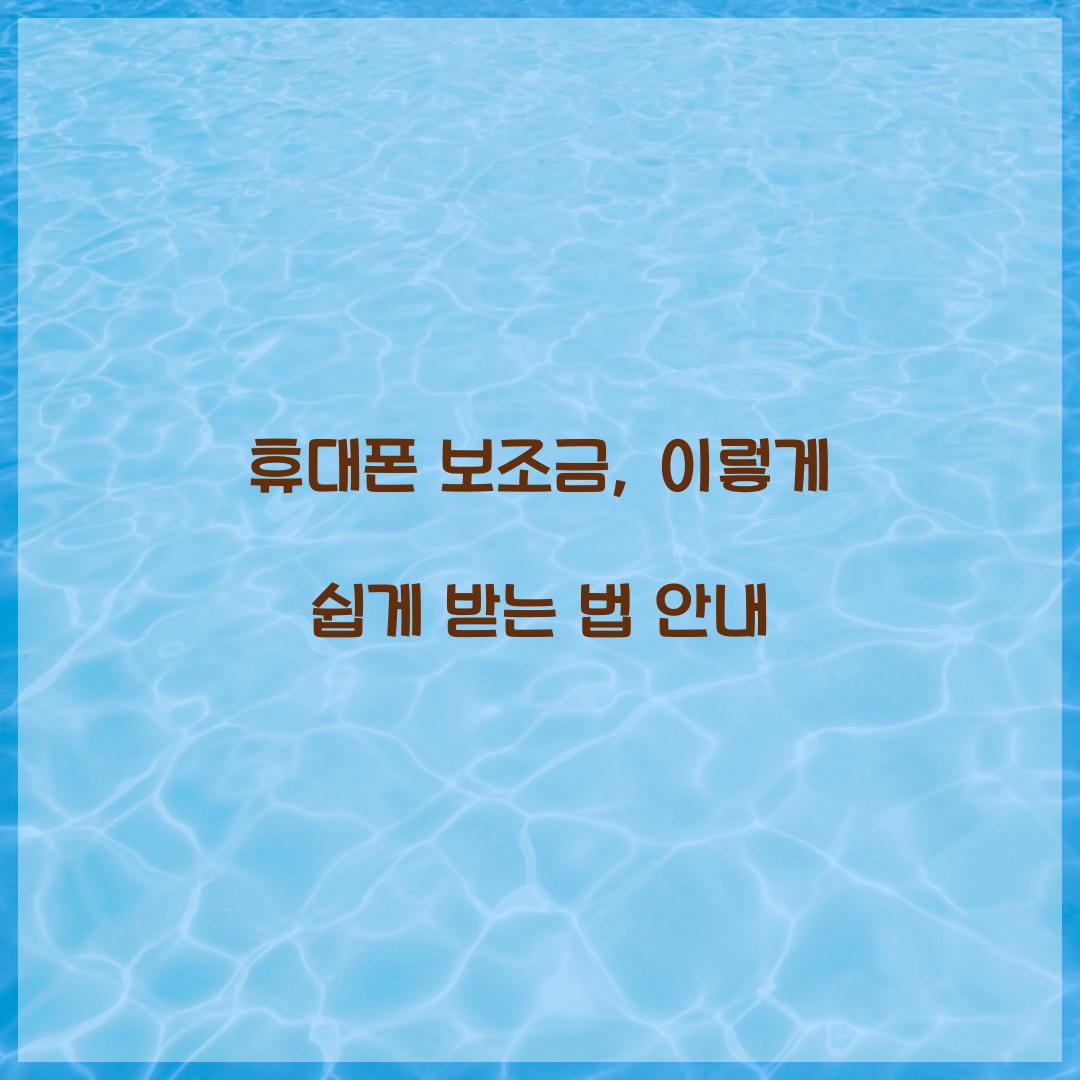 휴대폰 보조금