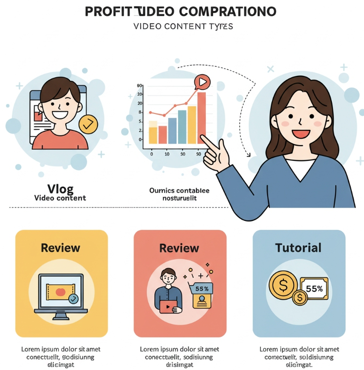 콘텐츠 유형별 수익 비교