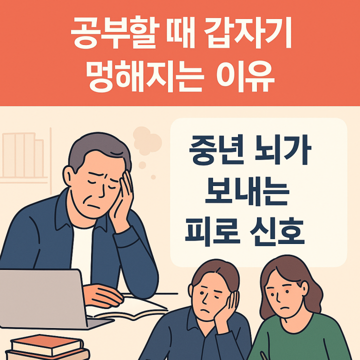 공부할 때 갑자기 멍해지는 이유 – 중년 뇌가 보내는 피로 신호 분석