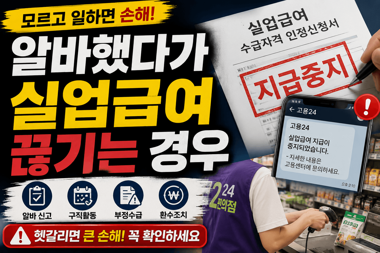 실업급여 받을 때 알바하면