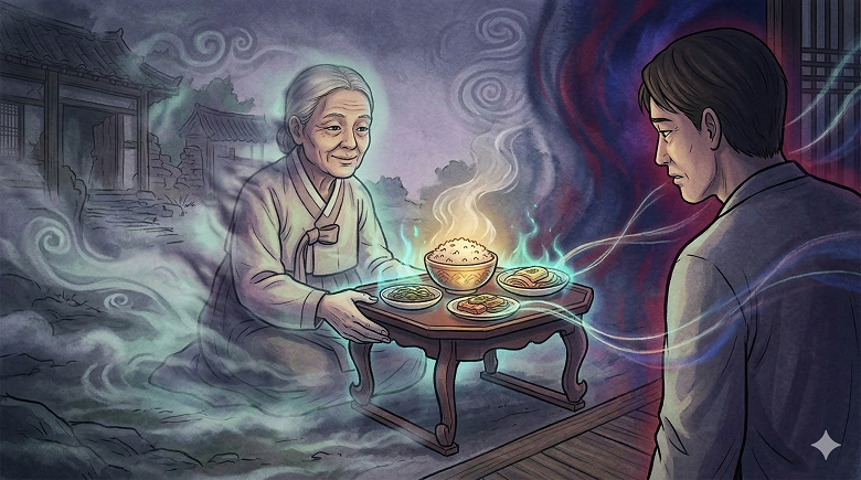 망자가 건네는 음식