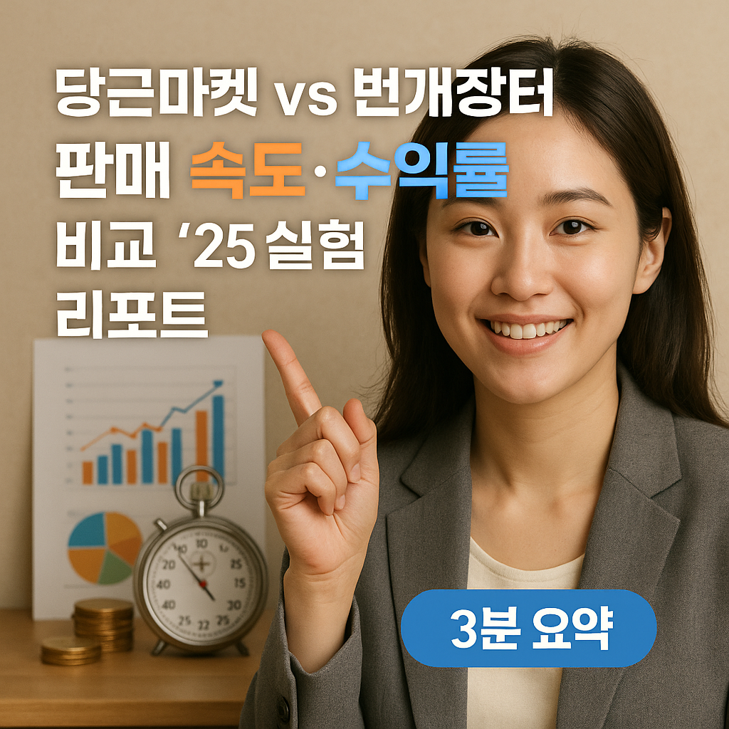 당근마켓 vs 번개장터 | 판매 속도·수익률 비교 ’25 실험 리포트