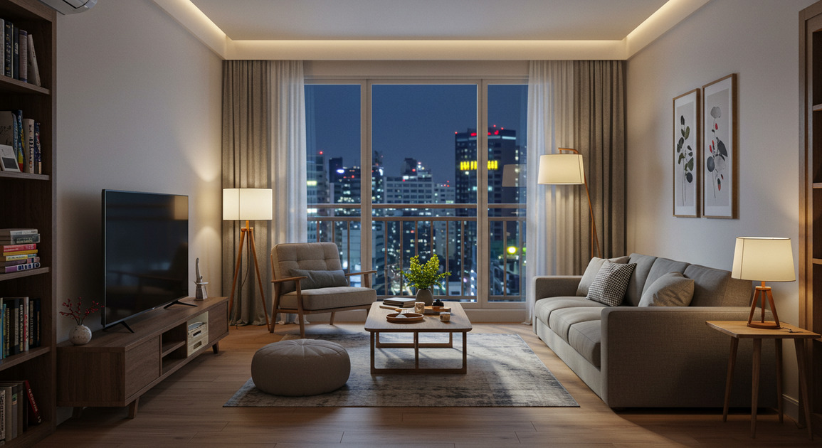 임대주택 거주자를 위한 보조금을 받을 수 있는 임대주택 내부 이미지