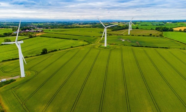 Trimdon Grange windfarm, County Durham. Ministers are thought to have been locked in talks with MPs for almost a week over a compromise deal to avoid a Commons defeat. Photograph: Peter Devlin/Alamy