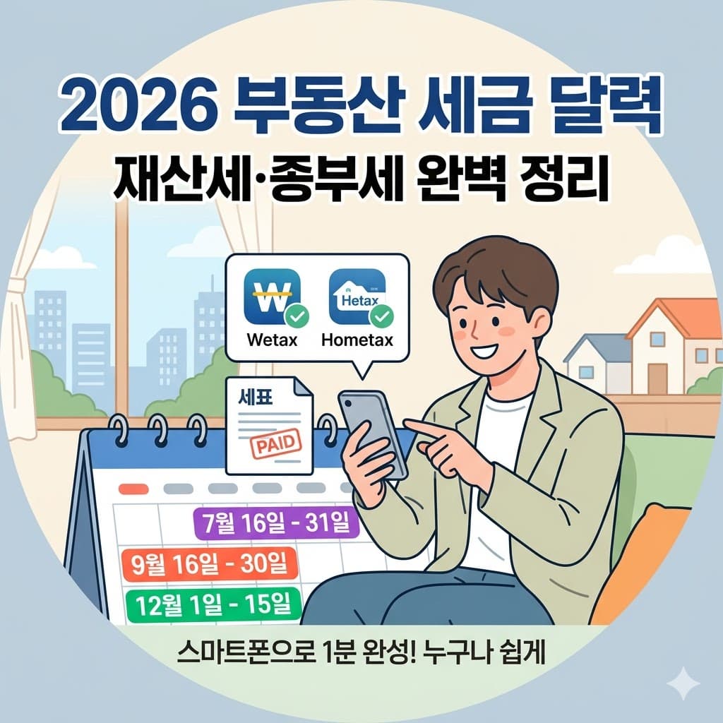 2026년 재산세 및 종합부동산세 납부 일정 및 스마트폰 납부 방법