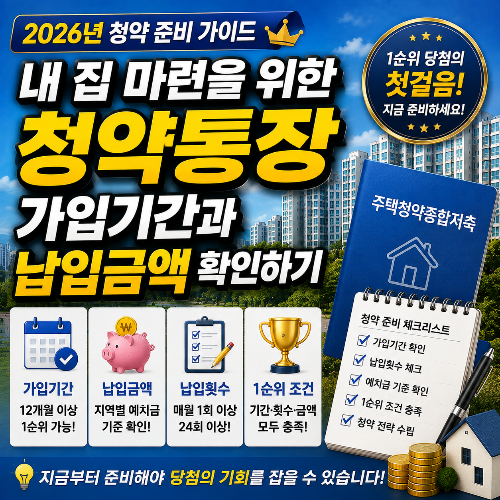 내 집 마련을 위한 청약통장 가입기간과 납입금액 확인하기