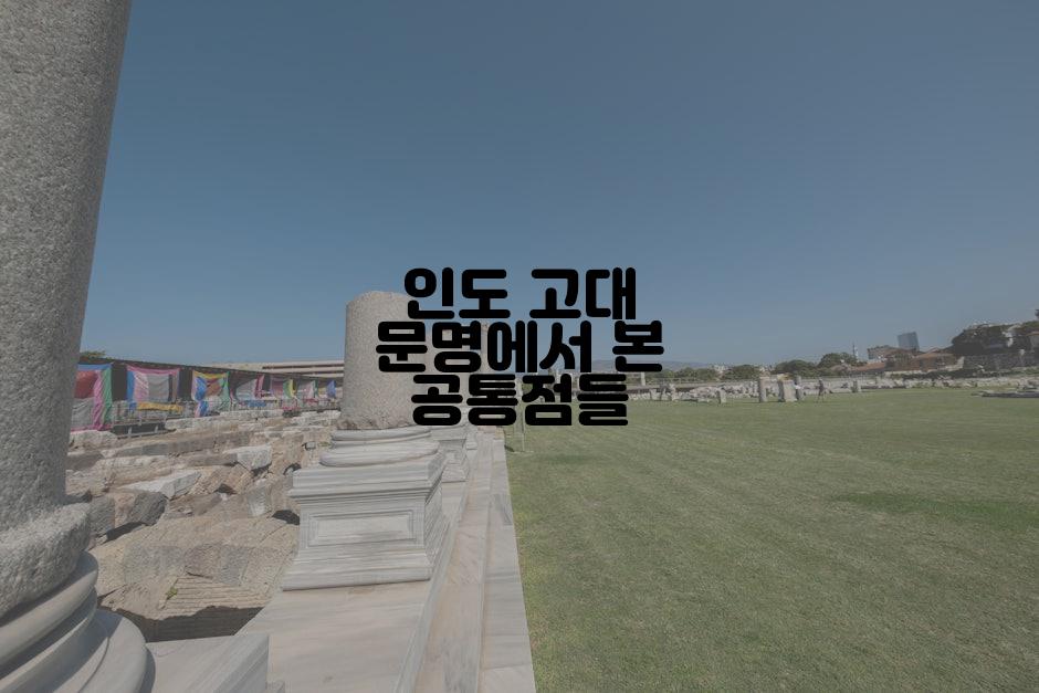 인도 고대 문명에서 본 공통점들