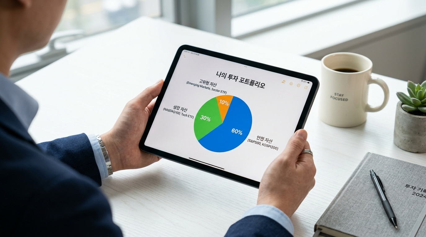자산 배분 비율 차트 (60-30-10)