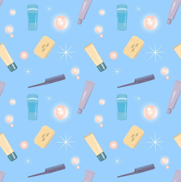 목욕용품들이 둥둥 떠있는 모습