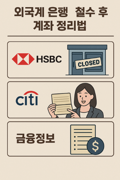 외국계 은행 철수 후 계좌 정리법 (HSBC, 씨티, 금융정보)