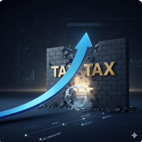 세금(Tax) 장벽을 넘어 복리 효과를 극대화하는 연금 계좌 일러스트