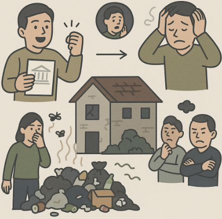 낙찰 부동산이 쓰레기 투기장