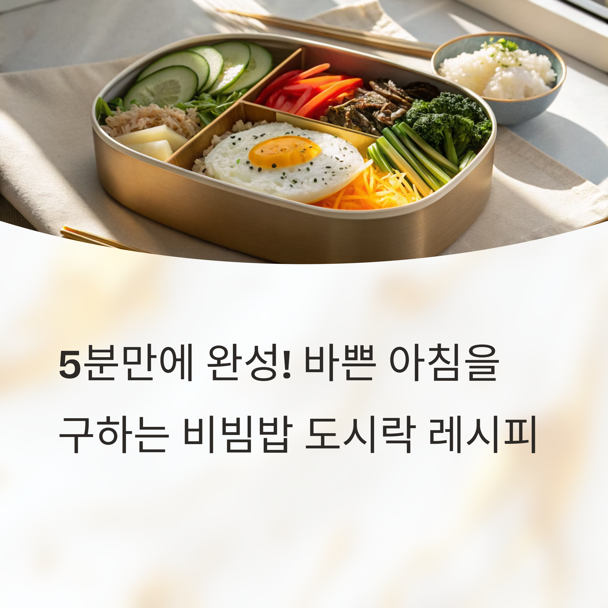 5분 완성! 아침에도 가능한 비빔밥 도시락 레시피