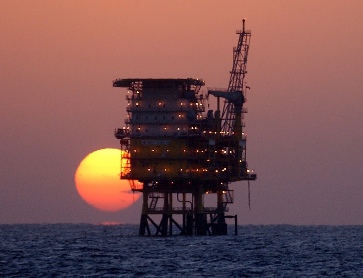울산광역시 앞바다 남동쪽에 있는 한국석유공사 해상 광구 동해-1 가스전 전경.