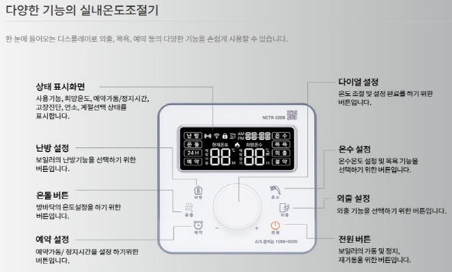 귀뚜라미 보일러 실내온도조절기 종류 및 기능 NCTR-100B/100