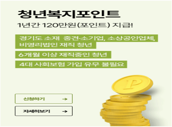 경기도 청년 복지포인트, 연 120만 원 혜택 놓치지 마세요 (2025년 신청 조건·방법·사용처 정리)
