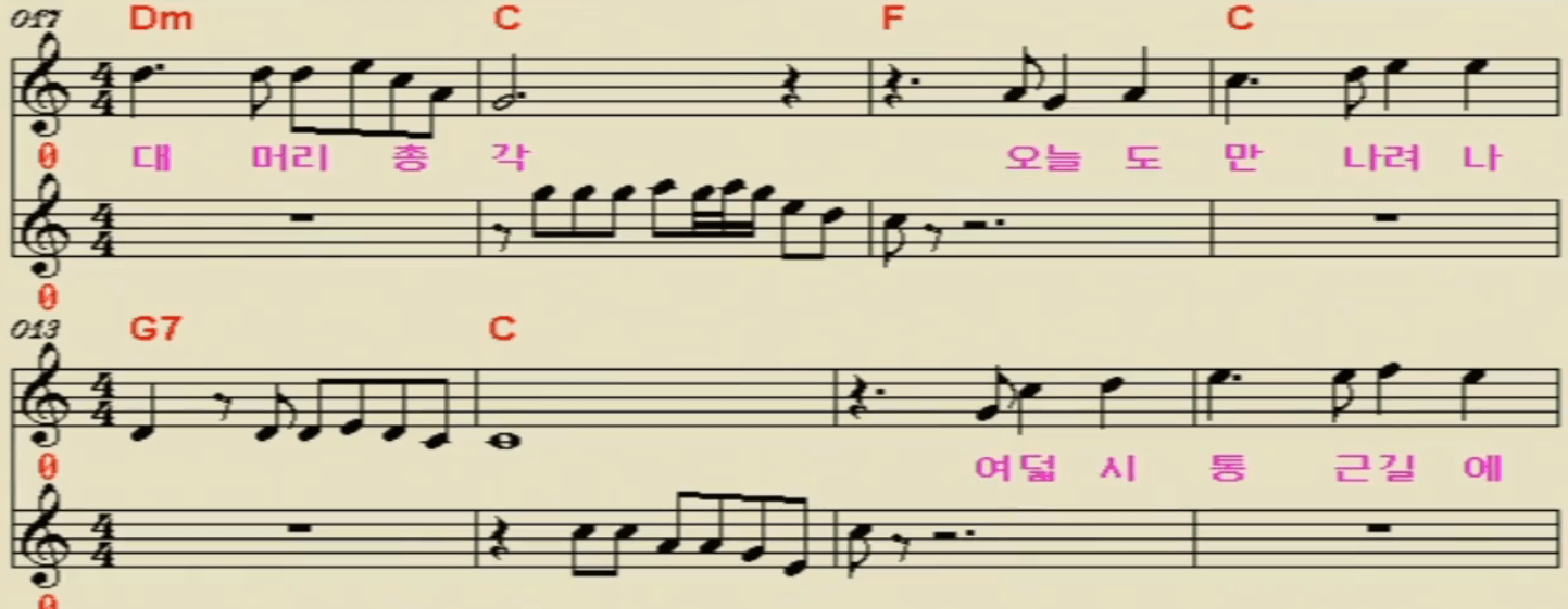 김상희 대머리 총각 악보