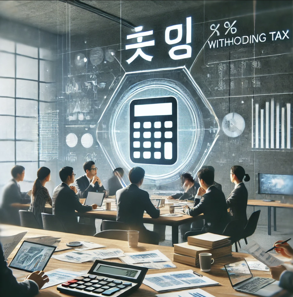 부동산세금에 대해 직원들과 회의 중