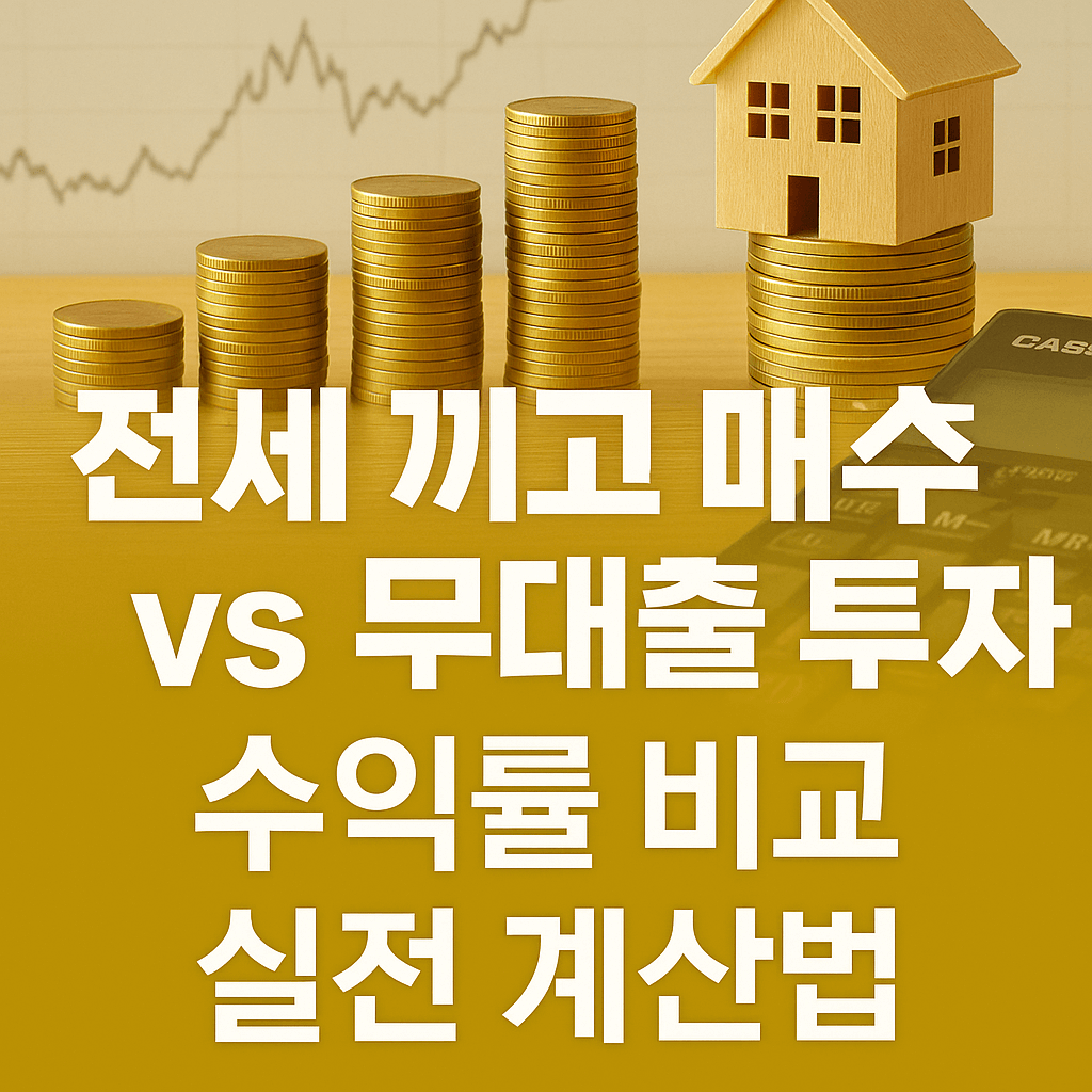 전세 끼고 매수 vs 무대출 투자, 수익률 비교 실전 계산법
