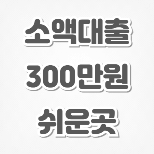 소액대출 300만원-쉬운곳