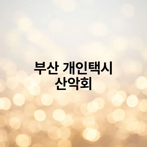 부산 개인택시 산악회