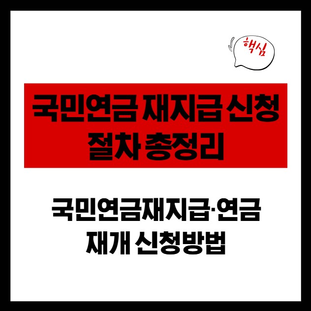 국민연금 재지급 신청절차 총정리|국민연금재지급·연금재개 신청방법
