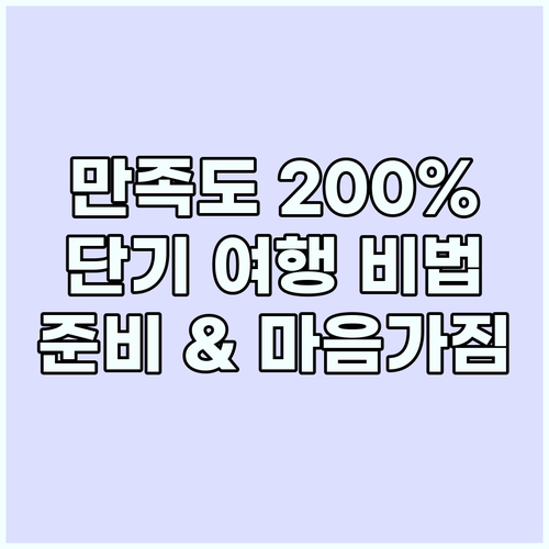 만족도 200% 단기 여행: 철저한 ..