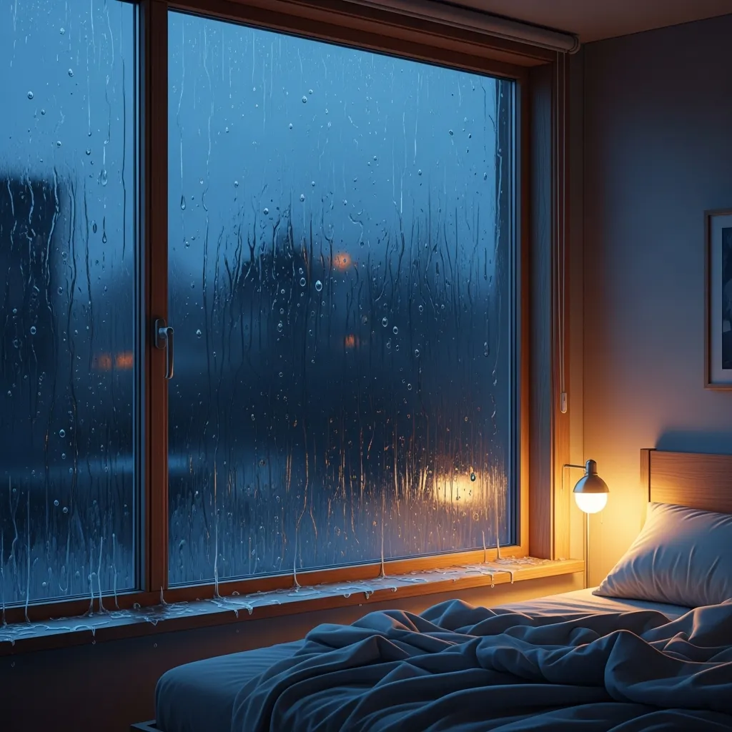 침실 창가 결로 상태