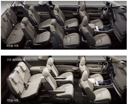 카니발 시트배열