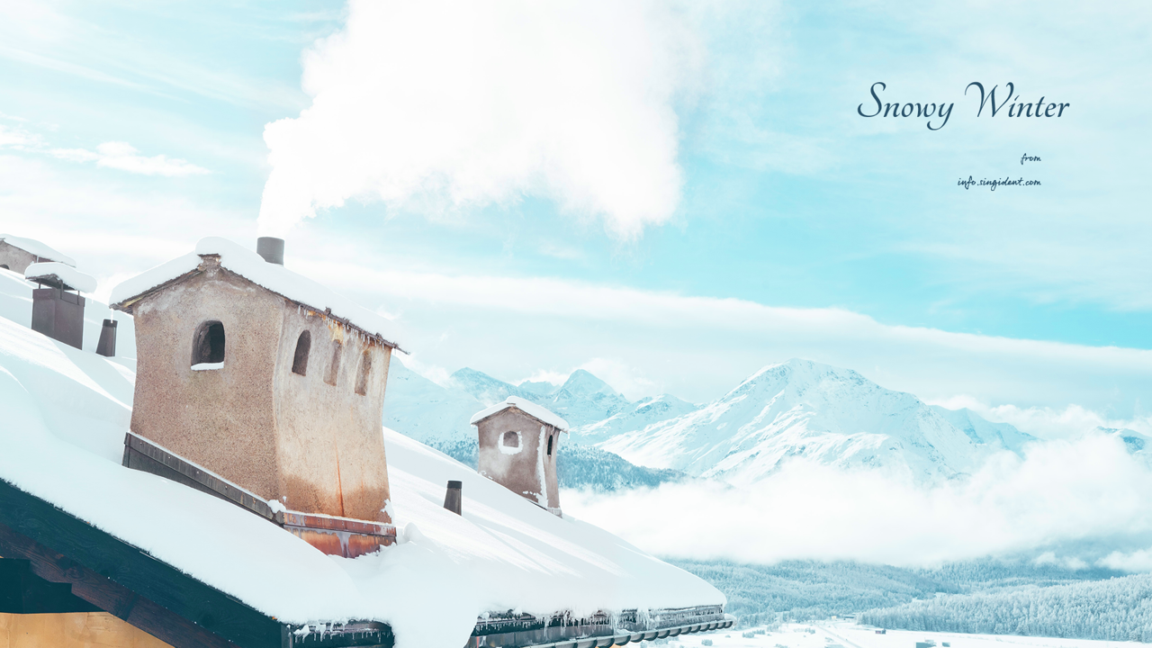 02 지붕 위 굴뚝 C - Snowy Winter 겨울배경화면